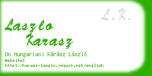 laszlo karasz business card