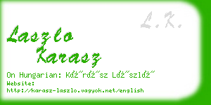 laszlo karasz business card